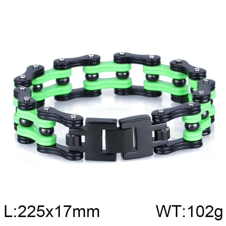 Trendy Men's Titanium Steel Bicycle Chain Bracelet - Rock Punk Style