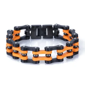 Trendy Men's Titanium Steel Bicycle Chain Bracelet - Rock Punk Style