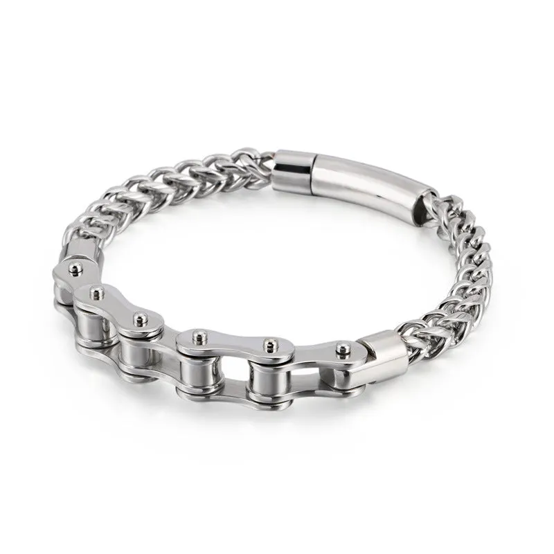 Trendy Titanium Steel Locomotive Chain Bracelet for Men and Women - Personalized Stainless Steel Jewelry