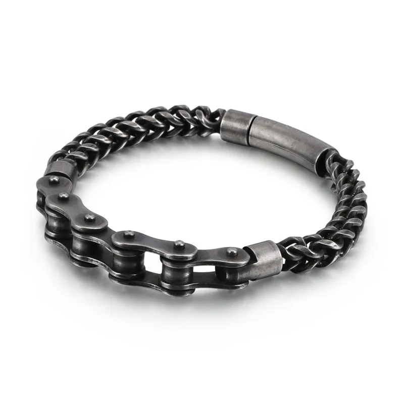 Trendy Titanium Steel Locomotive Chain Bracelet for Men and Women - Personalized Stainless Steel Jewelry