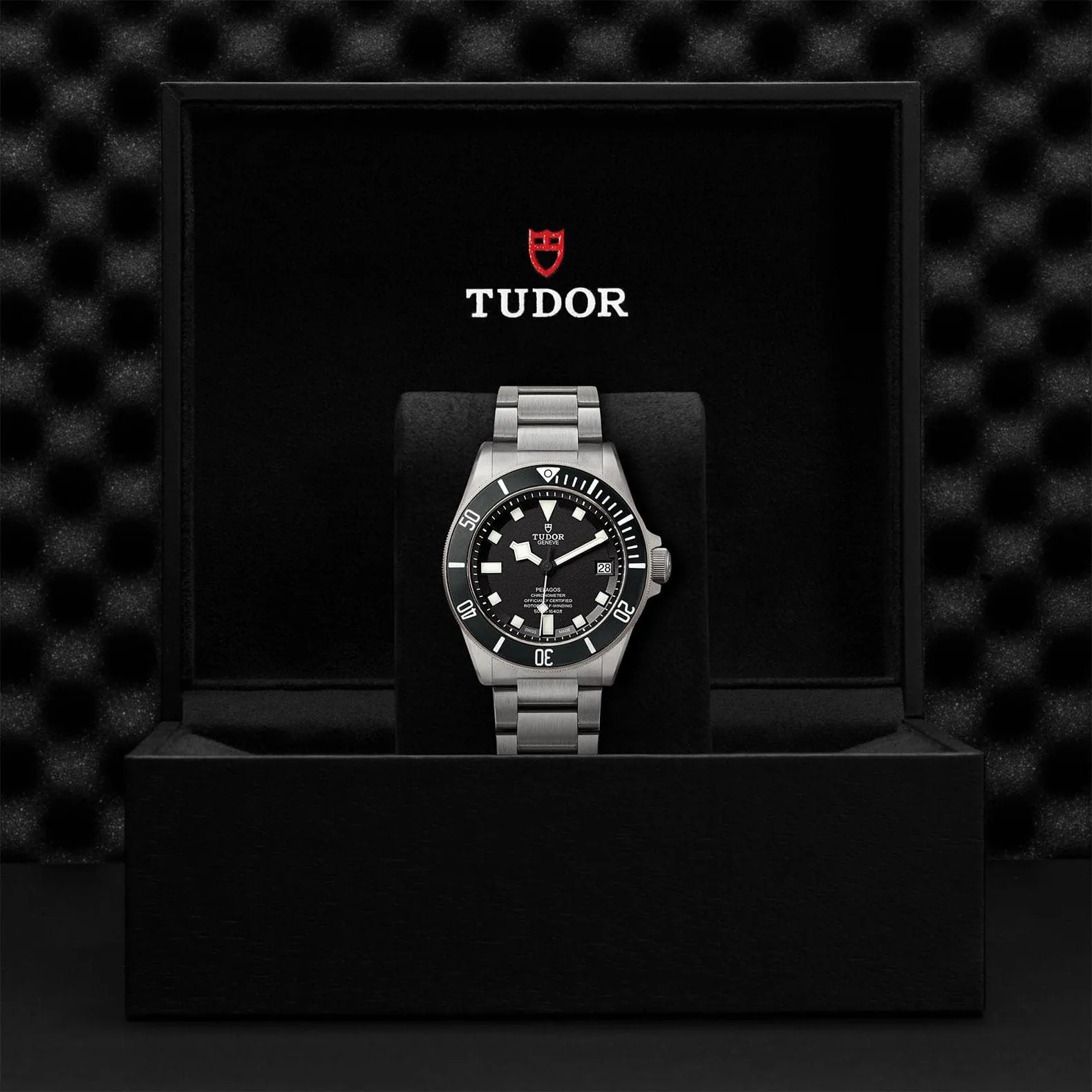 TUDOR Pelagos 42mm Case, Black Dial, Titanium Bracelet (M25600TN-0001)