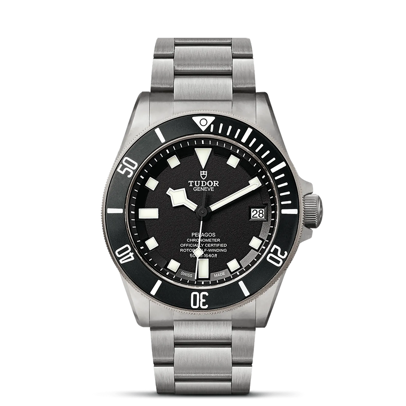 TUDOR Pelagos 42mm Case, Black Dial, Titanium Bracelet (M25600TN-0001)