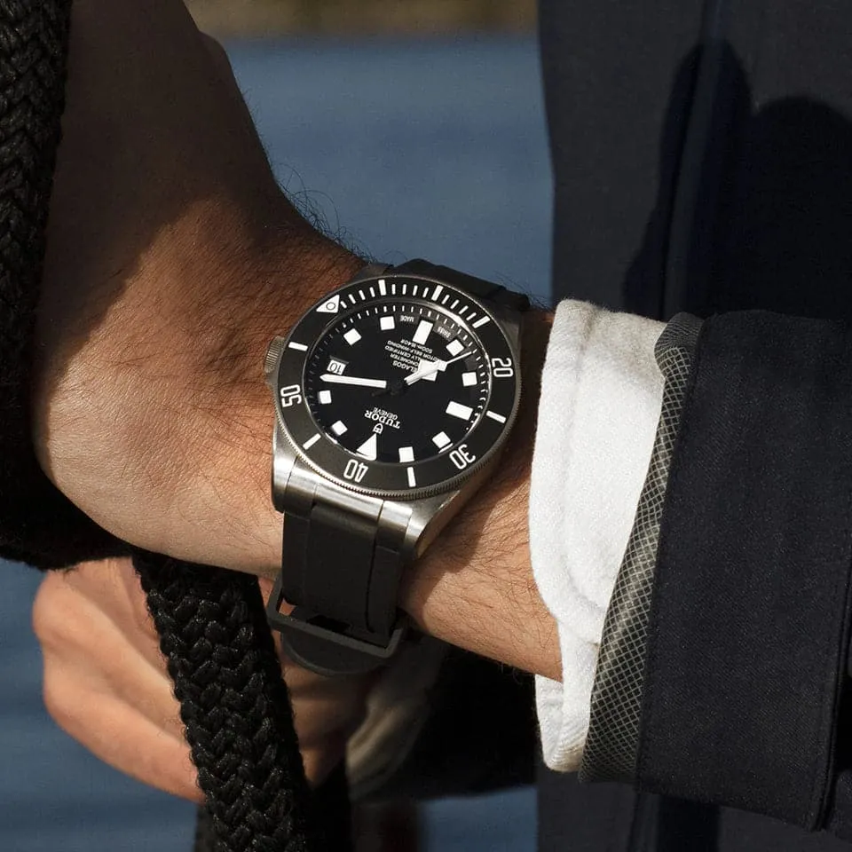 TUDOR Pelagos 42mm Case, Black Dial, Titanium Bracelet (M25600TN-0001)