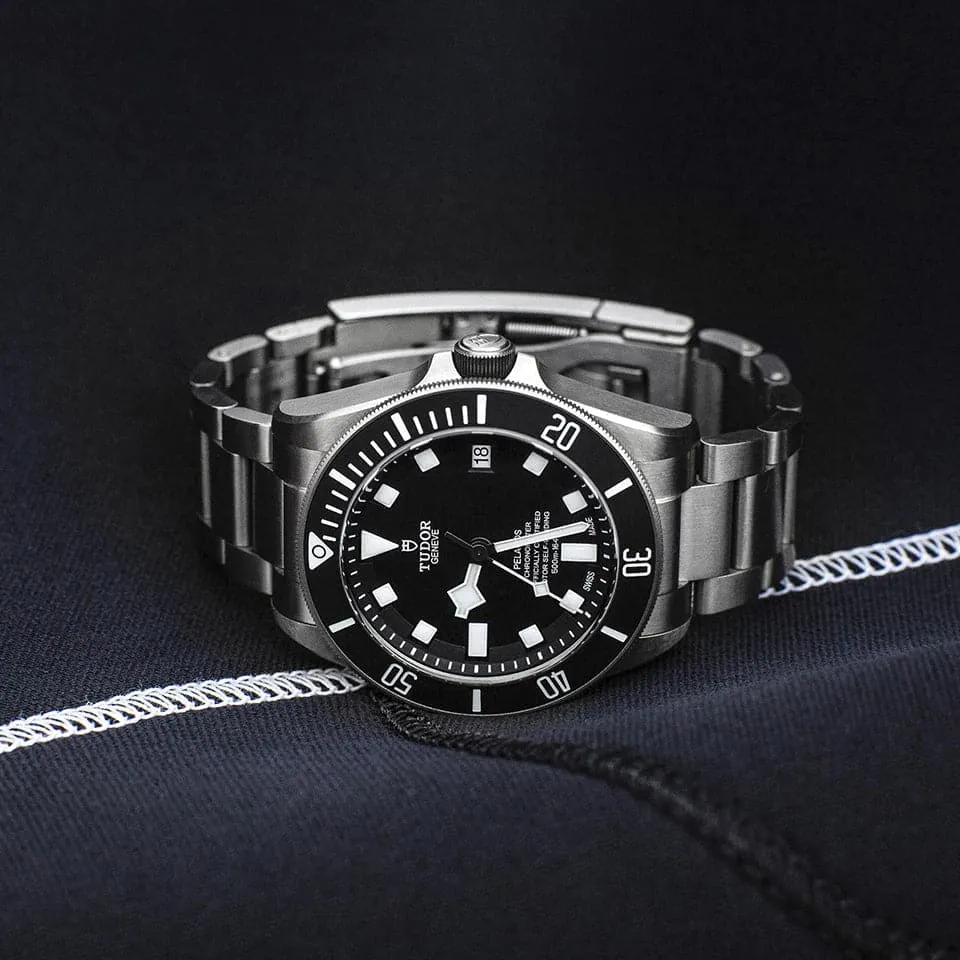 TUDOR Pelagos 42mm Case, Black Dial, Titanium Bracelet (M25600TN-0001)