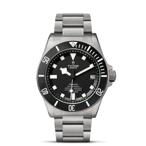 TUDOR Pelagos 42mm Case, Black Dial, Titanium Bracelet (M25600TN-0001)