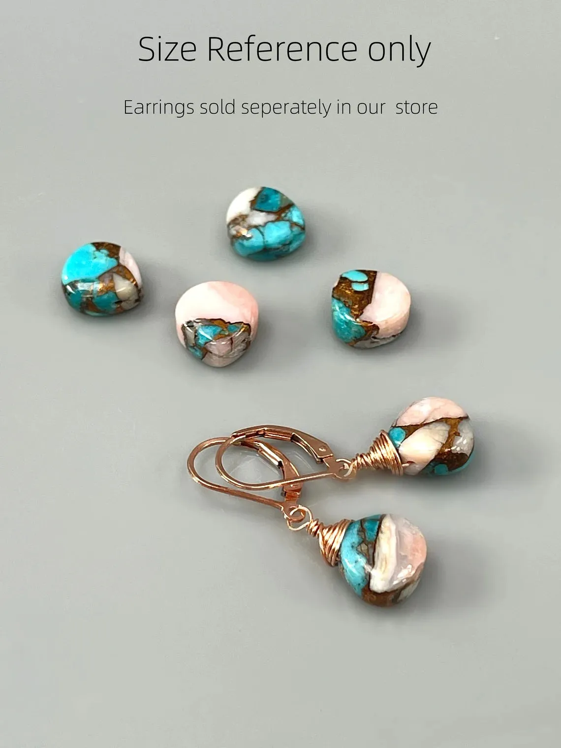 Turquoise and Pink Opal floating gemstone Solitaire Necklace