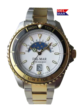 Two-Tone Bracelet Nautical Analog Tide Watch #50401