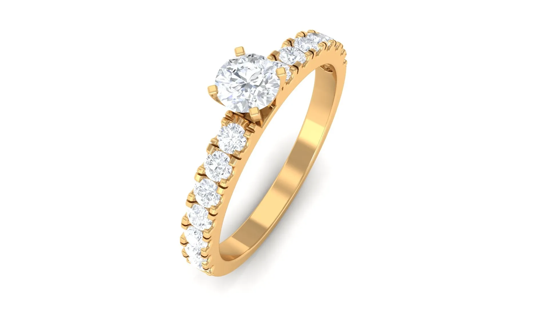 Two Tone Gold Diamond Solitaire Engagement Ring