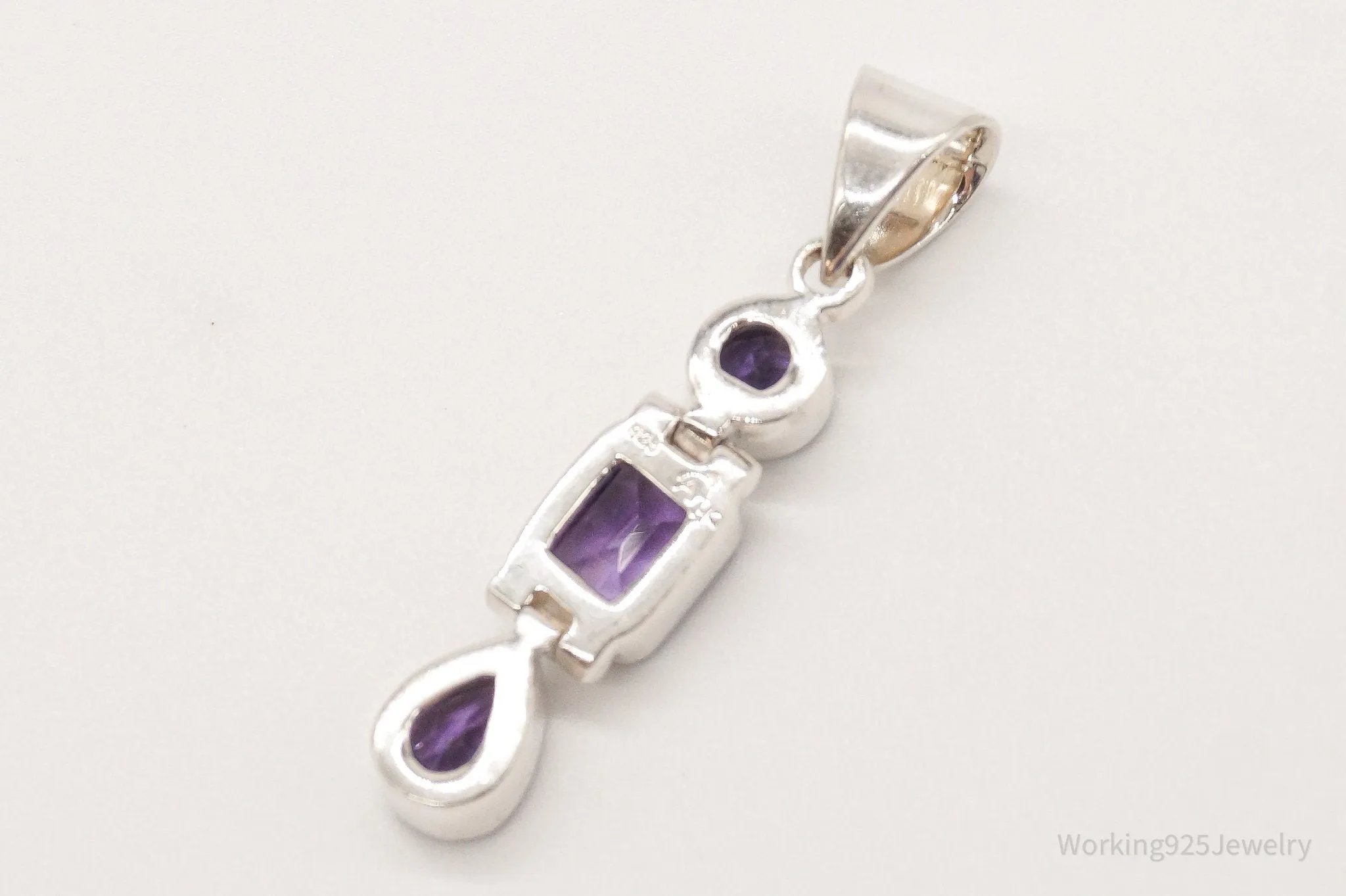 Vintage Designer Aryo Amethyst Sterling Silver Pendant