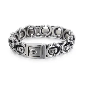 Vintage-Inspired Skull Design Titanium Steel Bracelet for Men - European and American Hipster Style