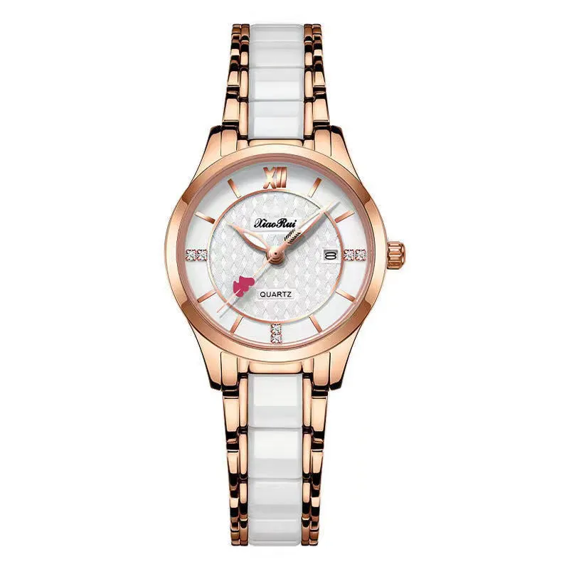 Watch Ceramic Strap Fashion Single Calendar Women's Watch Waterproof Quartz Watch