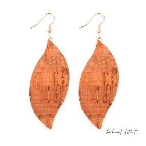 Wave Cork Drop Earrings - Coral - Last One - One Size