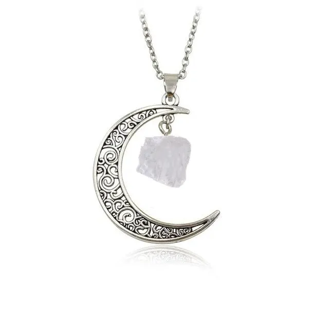 Waxing Moon Healing Crystal Pendant Necklace