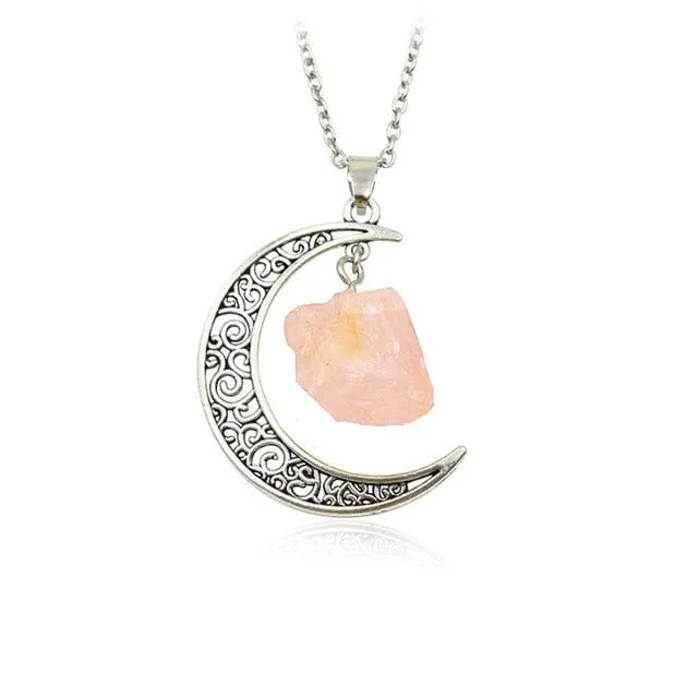 Waxing Moon Healing Crystal Pendant Necklace