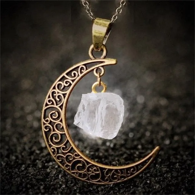 Waxing Moon Healing Crystal Pendant Necklace