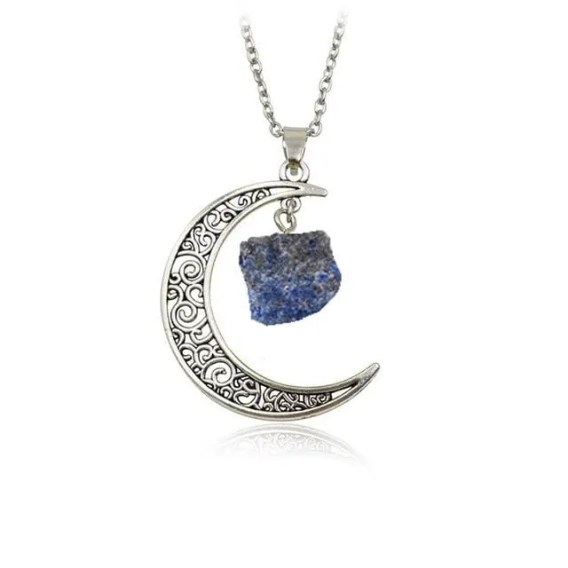 Waxing Moon Healing Crystal Pendant Necklace