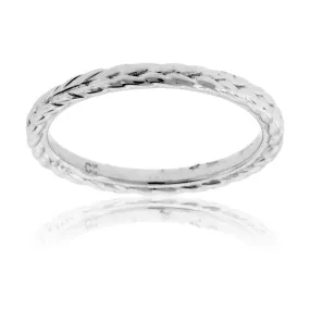 White Gold Textured Style Band