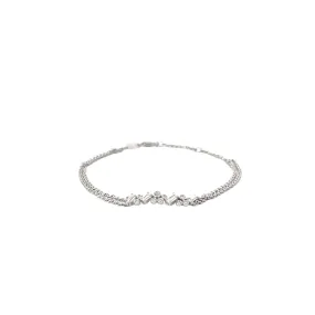 White Modern Electrum Diamond Bar Bracelet