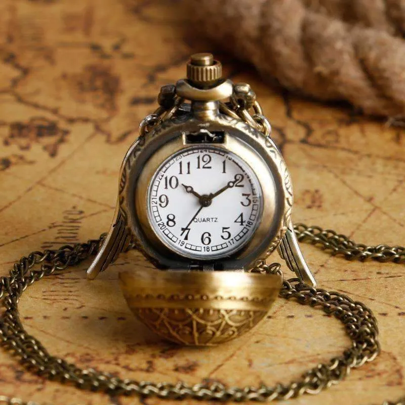 Wizard's Game Mini Snitch Gold-Tone Pocket Watch Necklace