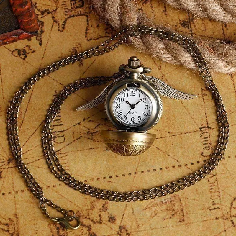 Wizard's Game Mini Snitch Gold-Tone Pocket Watch Necklace