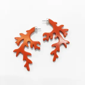 Woll Earrings: Coral