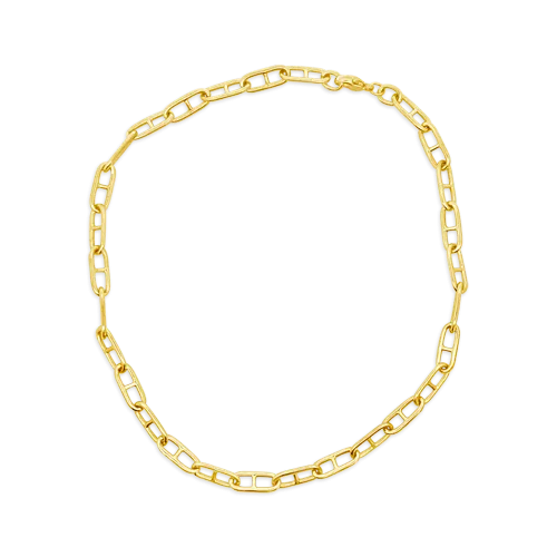 Yellow Gold Anchor Link Chain Necklace